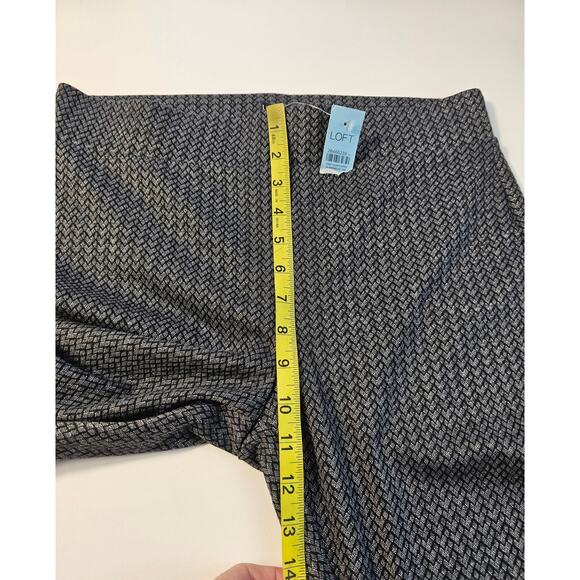 NWT Loft PETITE M MP pull on pants geometric shimmery black grey silver casual - Picture 5 of 8